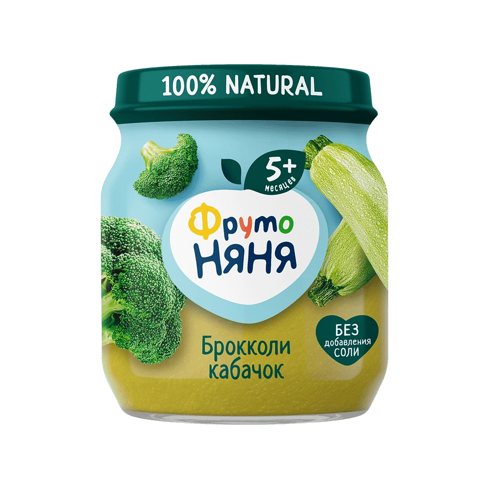 Пюре из брокколи и кабачков